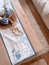 Load image into Gallery viewer, Bleu Blanc - Ramadan Edition - Set of 3 cushion covers + table runner