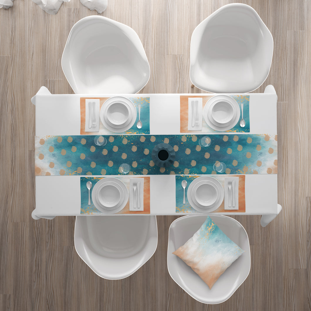 Sky Polka - Set of Dining Table Runner + Placemats