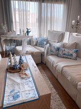 Load image into Gallery viewer, Bleu Blanc - Ramadan Edition - Set of 3 cushion covers + table runner
