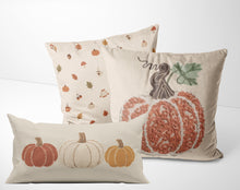 Load image into Gallery viewer, Pumpkin Spice - Fall Cushion Covers - Set of 3
