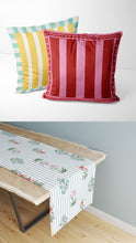 Load image into Gallery viewer, Shabby Chic - Set of 2 Striped cushion covers + Table Runner
