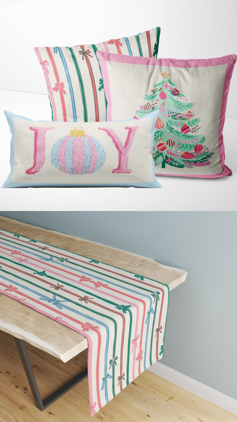 Candyland - Set of 3 cushion covers + table runner