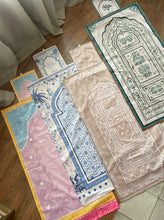 Load image into Gallery viewer, Bleu Blanc (Ramadan Edition) - Pocket Prayer Mat
