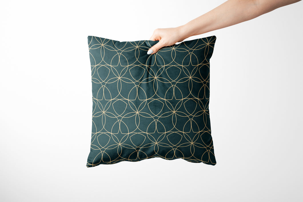 Emerald Elegance - Gold Cushion Cover