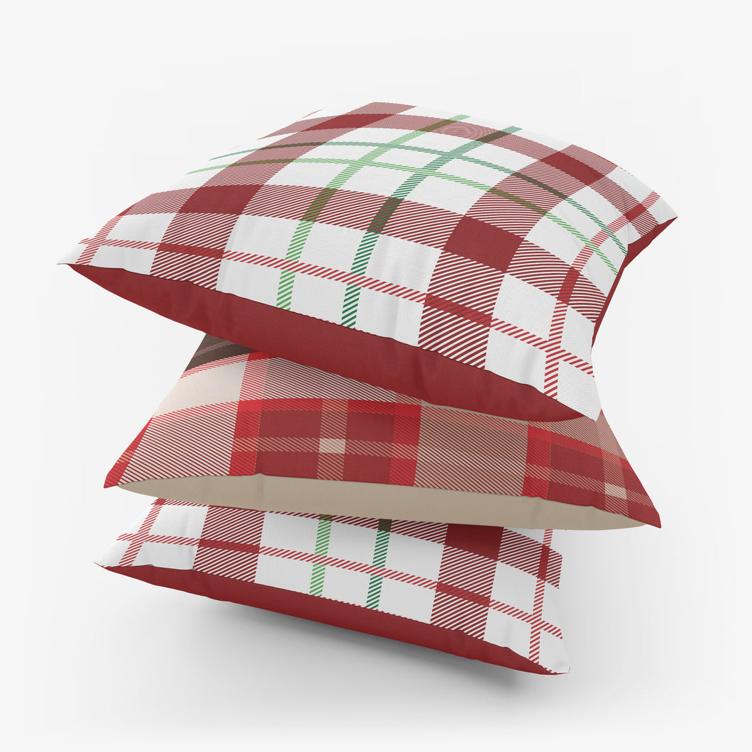Christmas Plaid Beige- Cushion Cover