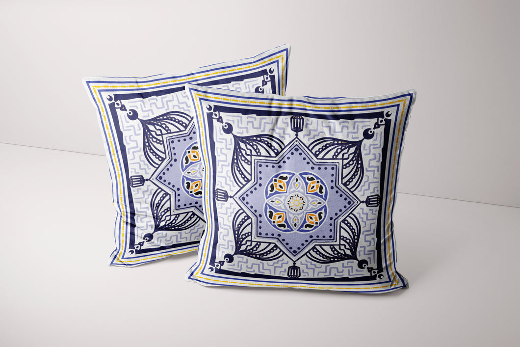 Blue Oriental Cushion Covers - Set of 2