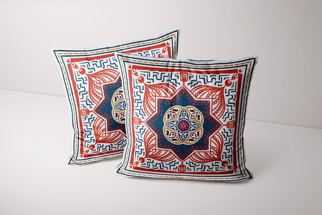 Red Oriental Cushion Covers - Set of 2