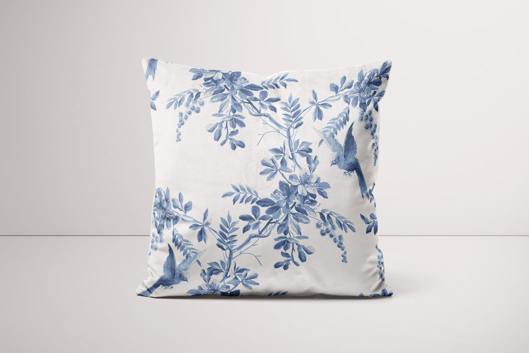 Bleu Blanc - Bird  - Cushion Cover