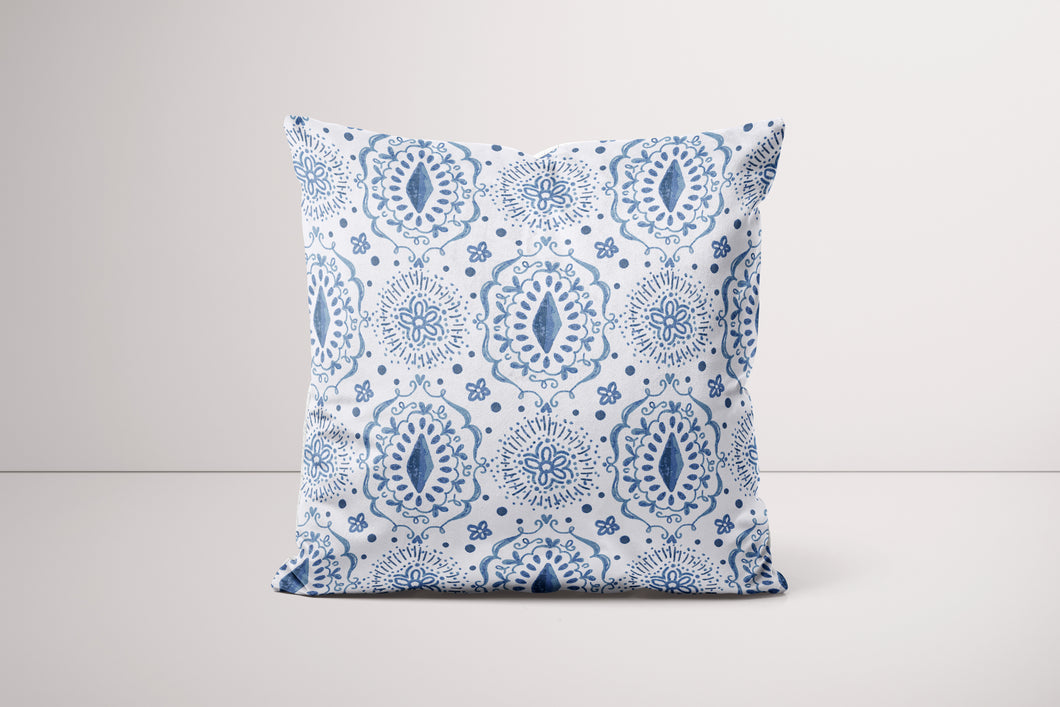 Bleu Blanc - Pattern  - Cushion Cover