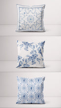 Load image into Gallery viewer, Bleu Blanc Cushion Covers - Set of 3
